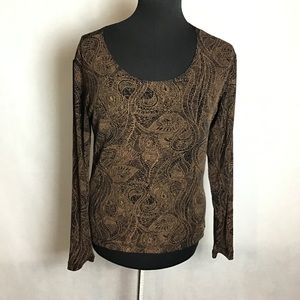 Chico’s shimmery Sequined long sleeve top Size 1